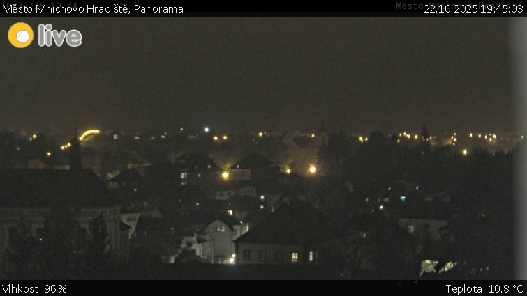 Město Mnichovo Hradiště - Panorama Mnichova Hradiště - 22.10.2025 v 19:45 Město Mnichovo Hradiště - Panorama Mnichova Hradiště - 22.10.2025 v 19:45