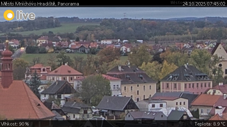 Město Mnichovo Hradiště - Panorama Mnichova Hradiště - 24.10.2025 v 07:45 Město Mnichovo Hradiště - Panorama Mnichova Hradiště - 24.10.2025 v 07:45