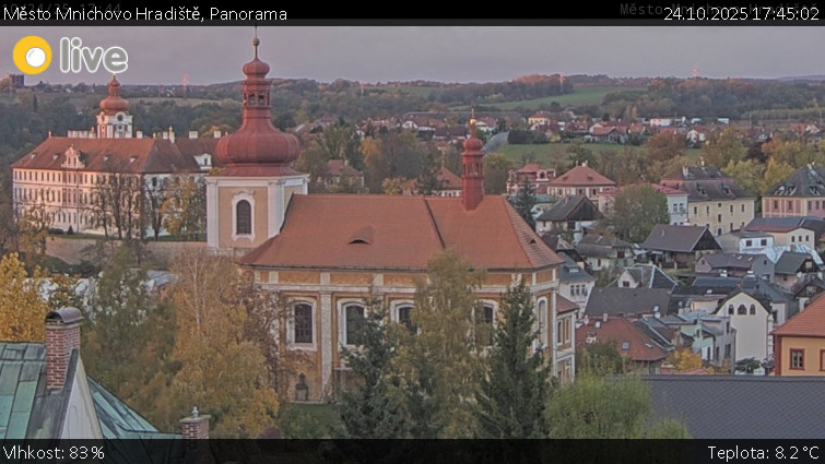Město Mnichovo Hradiště - Panorama Mnichova Hradiště - 24.10.2025 v 17:45 Město Mnichovo Hradiště - Panorama Mnichova Hradiště - 24.10.2025 v 17:45