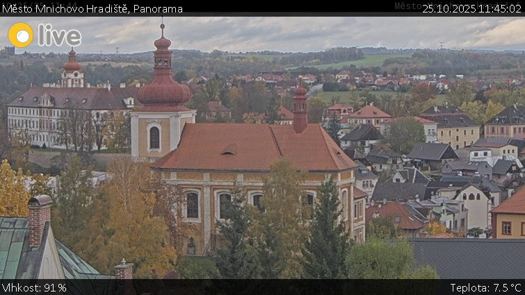 Město Mnichovo Hradiště - Panorama Mnichova Hradiště - 25.10.2025 v 11:45 Město Mnichovo Hradiště - Panorama Mnichova Hradiště - 25.10.2025 v 11:45