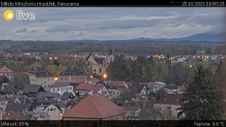 Město Mnichovo Hradiště - Panorama Mnichova Hradiště - 25.10.2025 v 18:00 Město Mnichovo Hradiště - Panorama Mnichova Hradiště - 25.10.2025 v 18:00