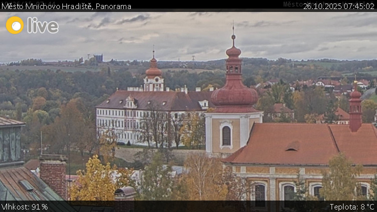 Město Mnichovo Hradiště - Panorama Mnichova Hradiště - 26.10.2025 v 07:45 Město Mnichovo Hradiště - Panorama Mnichova Hradiště - 26.10.2025 v 07:45