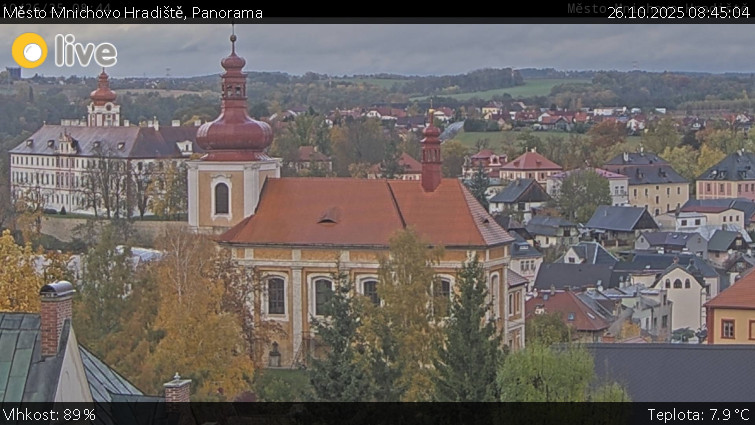 Město Mnichovo Hradiště - Panorama Mnichova Hradiště - 26.10.2025 v 08:45 Město Mnichovo Hradiště - Panorama Mnichova Hradiště - 26.10.2025 v 08:45