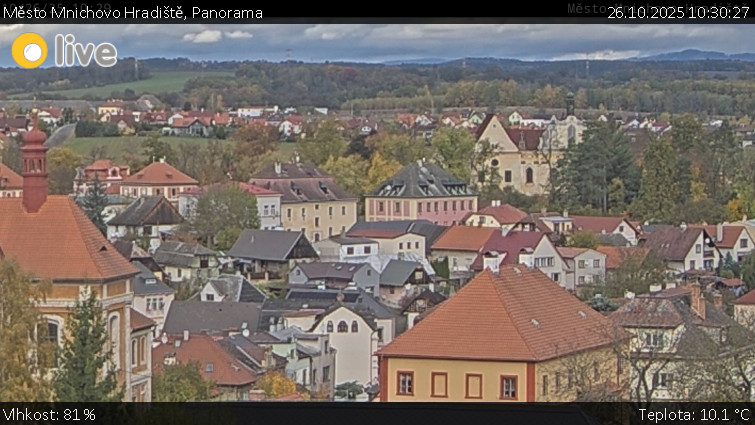 Město Mnichovo Hradiště - Panorama Mnichova Hradiště - 26.10.2025 v 10:30 Město Mnichovo Hradiště - Panorama Mnichova Hradiště - 26.10.2025 v 10:30