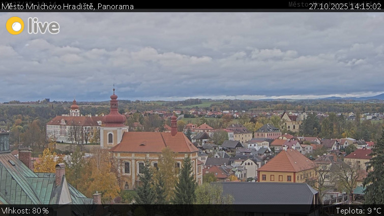 Město Mnichovo Hradiště - Panorama Mnichova Hradiště - 27.10.2025 v 14:15 Město Mnichovo Hradiště - Panorama Mnichova Hradiště - 27.10.2025 v 14:15