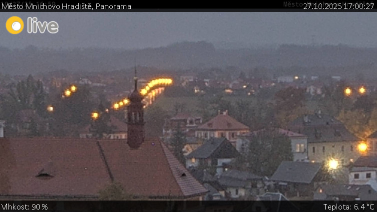 Město Mnichovo Hradiště - Panorama Mnichova Hradiště - 27.10.2025 v 17:00 Město Mnichovo Hradiště - Panorama Mnichova Hradiště - 27.10.2025 v 17:00