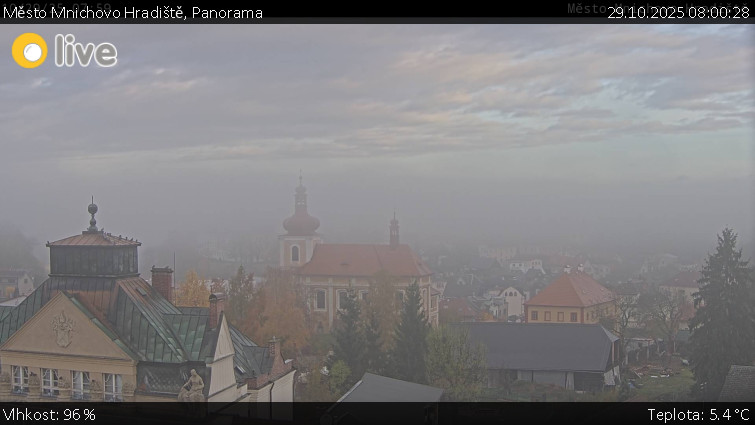 Město Mnichovo Hradiště - Panorama Mnichova Hradiště - 29.10.2025 v 08:00 Město Mnichovo Hradiště - Panorama Mnichova Hradiště - 29.10.2025 v 08:00