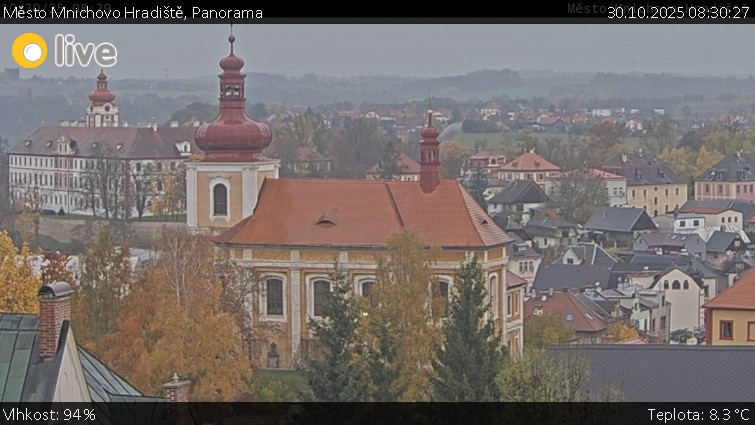 Město Mnichovo Hradiště - Panorama Mnichova Hradiště - 30.10.2025 v 08:30 Město Mnichovo Hradiště - Panorama Mnichova Hradiště - 30.10.2025 v 08:30