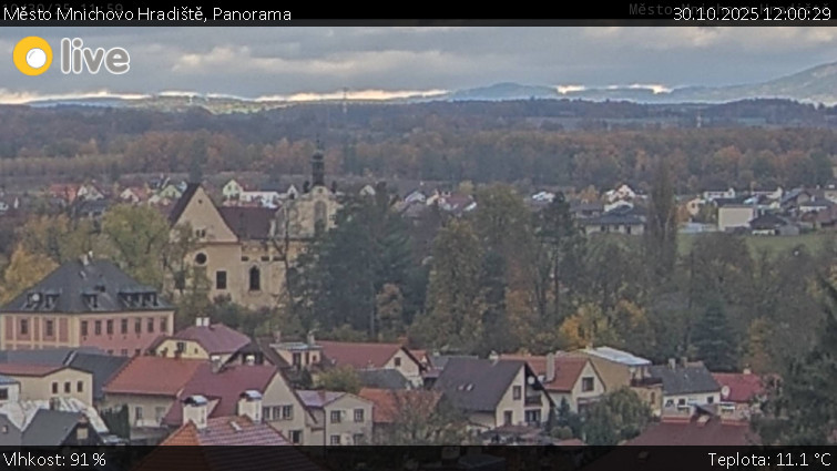 Město Mnichovo Hradiště - Panorama Mnichova Hradiště - 30.10.2025 v 12:00 Město Mnichovo Hradiště - Panorama Mnichova Hradiště - 30.10.2025 v 12:00