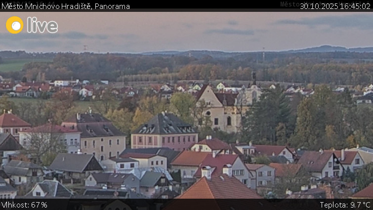 Město Mnichovo Hradiště - Panorama Mnichova Hradiště - 30.10.2025 v 16:45 Město Mnichovo Hradiště - Panorama Mnichova Hradiště - 30.10.2025 v 16:45
