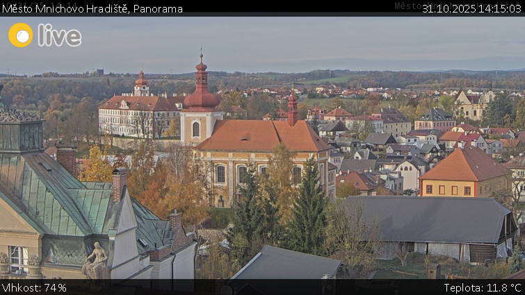 Město Mnichovo Hradiště - Panorama Mnichova Hradiště - 31.10.2025 v 14:15 Město Mnichovo Hradiště - Panorama Mnichova Hradiště - 31.10.2025 v 14:15