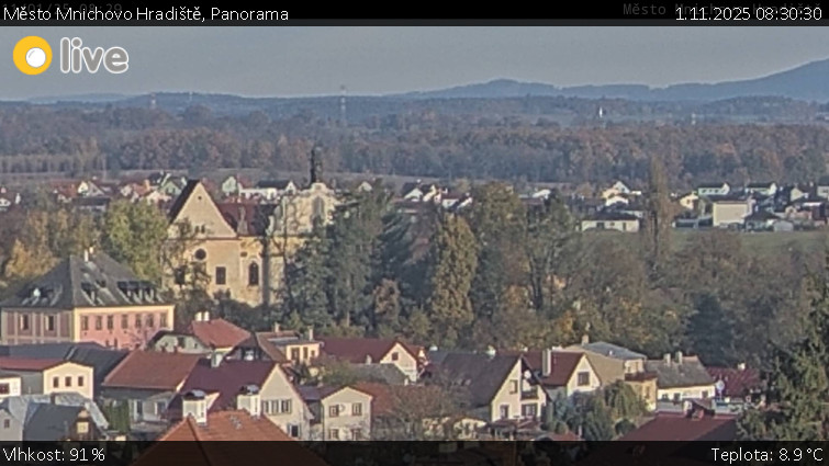 Město Mnichovo Hradiště - Panorama Mnichova Hradiště - 1.11.2025 v 08:30 Město Mnichovo Hradiště - Panorama Mnichova Hradiště - 1.11.2025 v 08:30