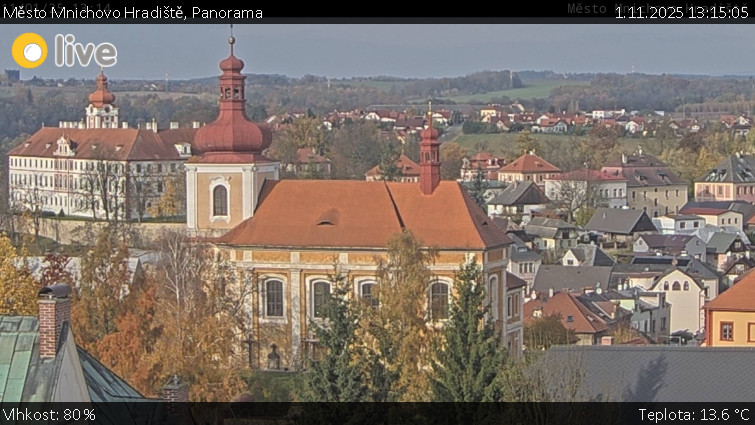 Město Mnichovo Hradiště - Panorama Mnichova Hradiště - 1.11.2025 v 13:15 Město Mnichovo Hradiště - Panorama Mnichova Hradiště - 1.11.2025 v 13:15