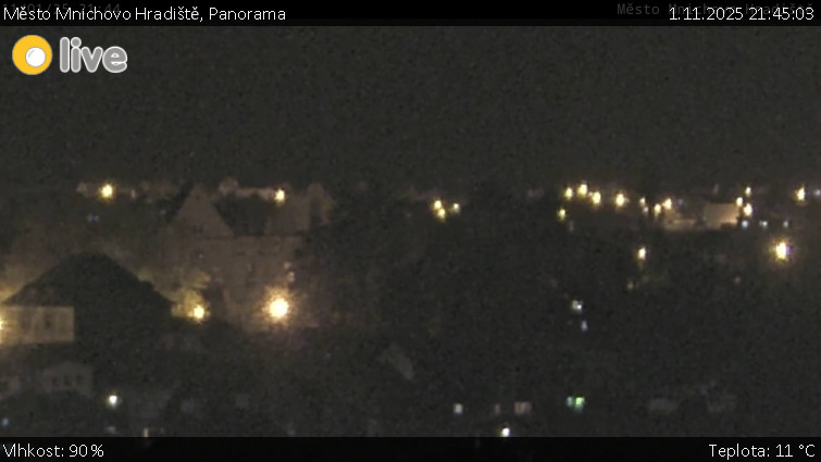 Město Mnichovo Hradiště - Panorama Mnichova Hradiště - 1.11.2025 v 21:45 Město Mnichovo Hradiště - Panorama Mnichova Hradiště - 1.11.2025 v 21:45