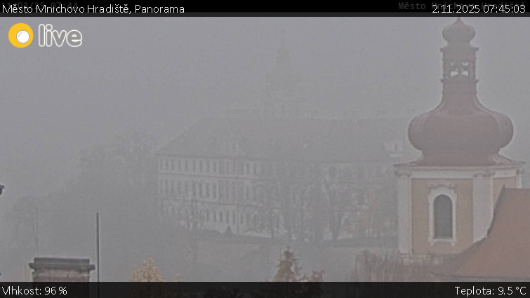 Město Mnichovo Hradiště - Panorama Mnichova Hradiště - 2.11.2025 v 07:45 Město Mnichovo Hradiště - Panorama Mnichova Hradiště - 2.11.2025 v 07:45