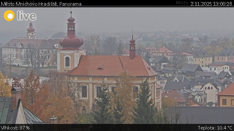 Město Mnichovo Hradiště - Panorama Mnichova Hradiště - 2.11.2025 v 13:00 Město Mnichovo Hradiště - Panorama Mnichova Hradiště - 2.11.2025 v 13:00
