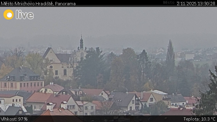 Město Mnichovo Hradiště - Panorama Mnichova Hradiště - 2.11.2025 v 13:30 Město Mnichovo Hradiště - Panorama Mnichova Hradiště - 2.11.2025 v 13:30