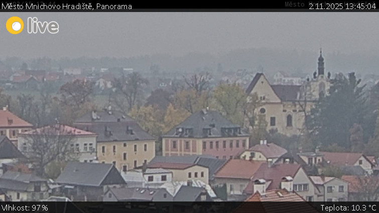 Město Mnichovo Hradiště - Panorama Mnichova Hradiště - 2.11.2025 v 13:45 Město Mnichovo Hradiště - Panorama Mnichova Hradiště - 2.11.2025 v 13:45