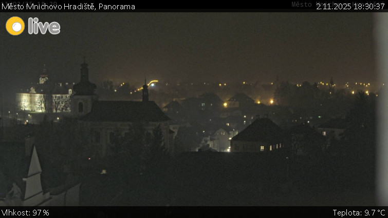 Město Mnichovo Hradiště - Panorama Mnichova Hradiště - 2.11.2025 v 18:30 Město Mnichovo Hradiště - Panorama Mnichova Hradiště - 2.11.2025 v 18:30