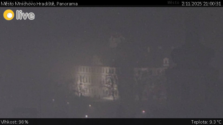 Město Mnichovo Hradiště - Panorama Mnichova Hradiště - 2.11.2025 v 21:00 Město Mnichovo Hradiště - Panorama Mnichova Hradiště - 2.11.2025 v 21:00