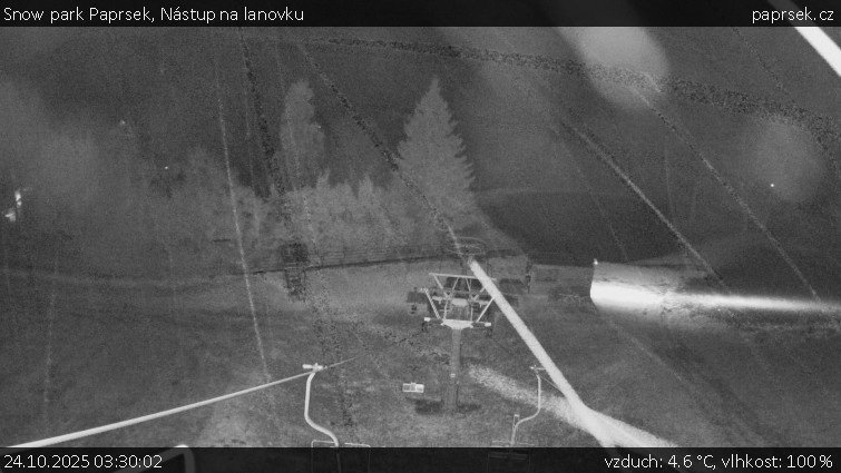 Snow park Paprsek - Nástup na lanovku - 24.10.2025 v 03:30 Snow park Paprsek - Nástup na lanovku - 24.10.2025 v 03:30