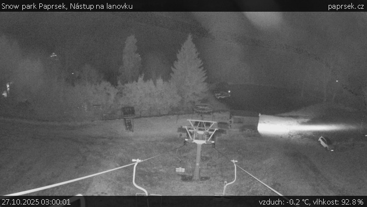 Snow park Paprsek - Nástup na lanovku - 27.10.2025 v 03:00 Snow park Paprsek - Nástup na lanovku - 27.10.2025 v 03:00