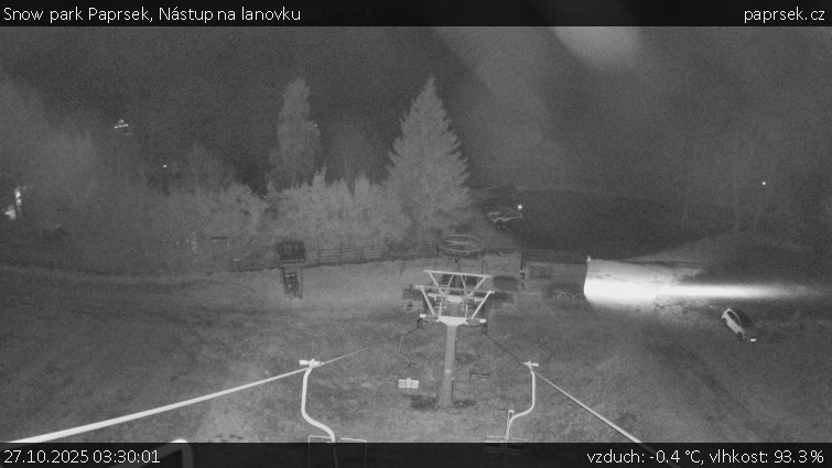 Snow park Paprsek - Nástup na lanovku - 27.10.2025 v 03:30 Snow park Paprsek - Nástup na lanovku - 27.10.2025 v 03:30