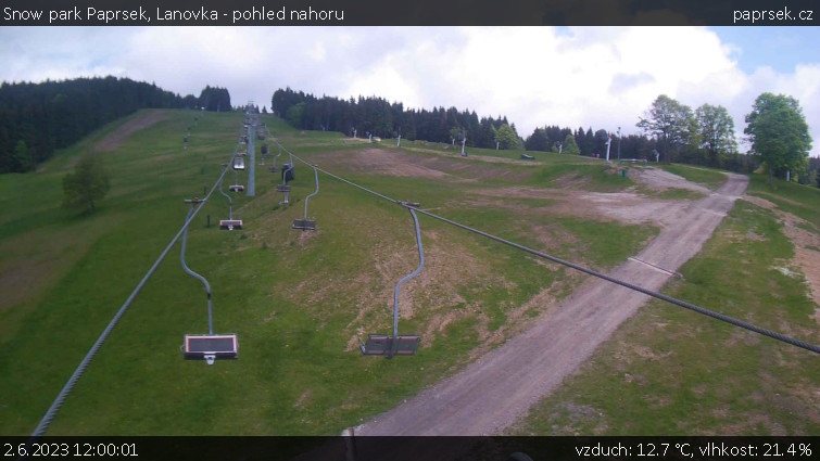 Snow park Paprsek - Lanovka - pohled nahoru - 2.6.2023 v 12:00