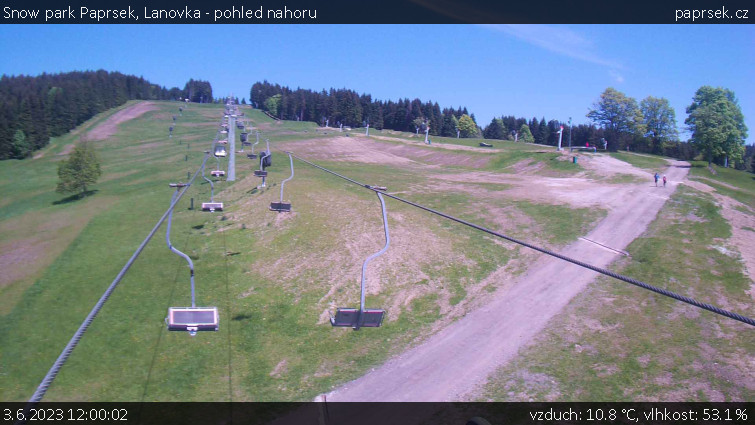 Snow park Paprsek - Lanovka - pohled nahoru - 3.6.2023 v 12:00
