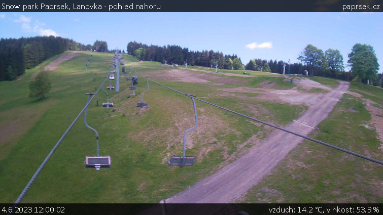Snow park Paprsek - Lanovka - pohled nahoru - 4.6.2023 v 12:00