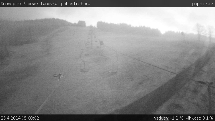 Snow park Paprsek - Lanovka - pohled nahoru - 25.4.2024 v 05:00