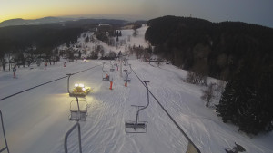 Snow park Paprsek - Lanovka - pohled dolů - 1.3.2023 v 06:16