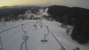 Snow park Paprsek - Lanovka - pohled dolů - 1.3.2023 v 06:26
