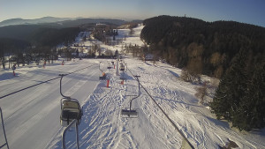 Snow park Paprsek - Lanovka - pohled dolů - 1.3.2023 v 07:51