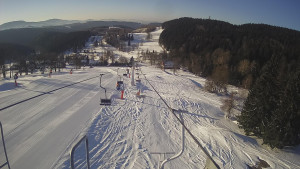 Snow park Paprsek - Lanovka - pohled dolů - 1.3.2023 v 07:56