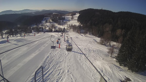 Snow park Paprsek - Lanovka - pohled dolů - 1.3.2023 v 08:26