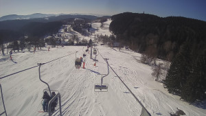 Snow park Paprsek - Lanovka - pohled dolů - 1.3.2023 v 09:26