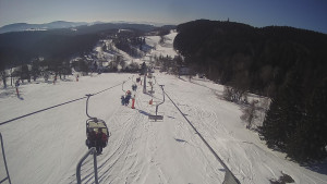 Snow park Paprsek - Lanovka - pohled dolů - 1.3.2023 v 09:56