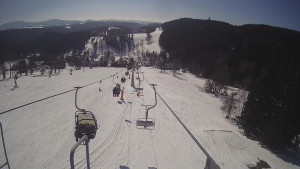 Snow park Paprsek - Lanovka - pohled dolů - 1.3.2023 v 11:56