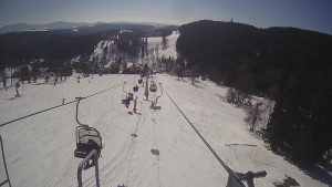 Snow park Paprsek - Lanovka - pohled dolů - 1.3.2023 v 12:21