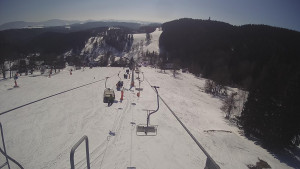 Snow park Paprsek - Lanovka - pohled dolů - 1.3.2023 v 12:46