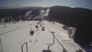 Snow park Paprsek - Lanovka - pohled dolů - 1.3.2023 v 13:27