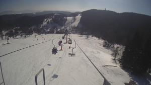 Snow park Paprsek - Lanovka - pohled dolů - 1.3.2023 v 13:43