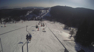 Snow park Paprsek - Lanovka - pohled dolů - 1.3.2023 v 14:43