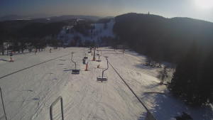 Snow park Paprsek - Lanovka - pohled dolů - 1.3.2023 v 15:43