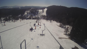 Snow park Paprsek - Lanovka - pohled dolů - 2.3.2023 v 12:48