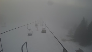 Snow park Paprsek - Lanovka - pohled dolů - 4.3.2023 v 06:48