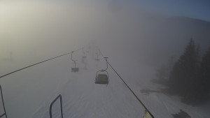 Snow park Paprsek - Lanovka - pohled dolů - 4.3.2023 v 07:58