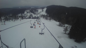 Snow park Paprsek - Lanovka - pohled dolů - 6.3.2023 v 06:25
