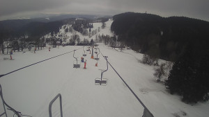 Snow park Paprsek - Lanovka - pohled dolů - 6.3.2023 v 06:45
